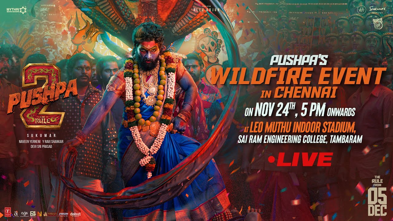 Pushpa 2 The Rule Wildfire Event In Chennai LIVE | Allu Arjun | Sukumar | Rashmika Mandanna