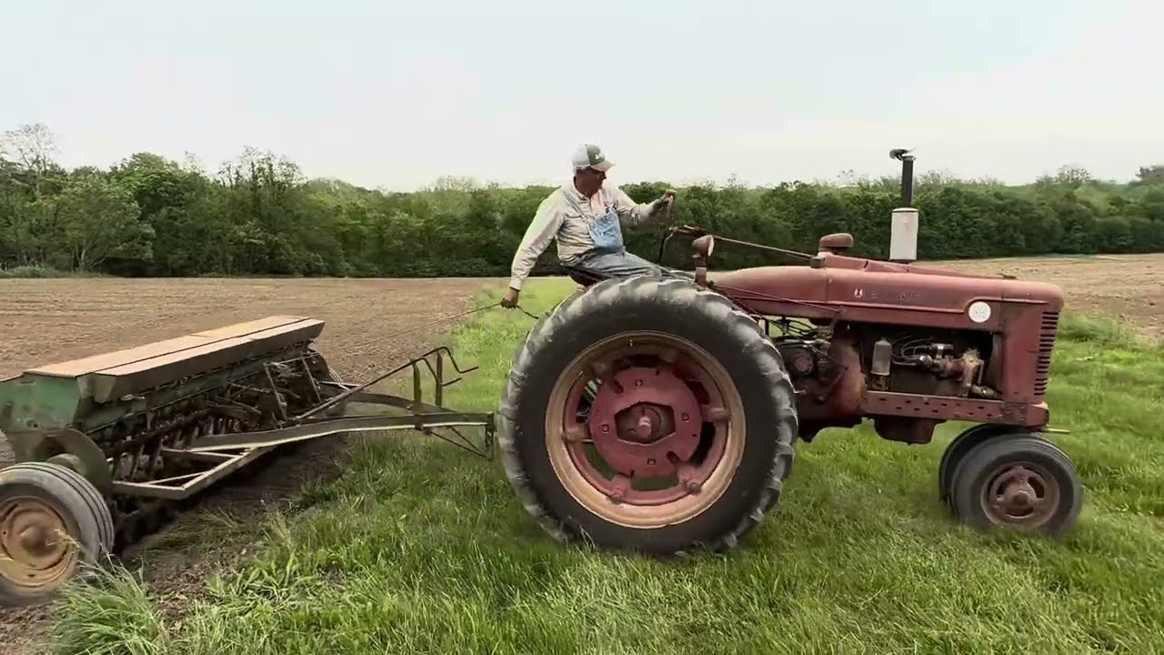 Farmall M and John Deere Van Brunt Drill