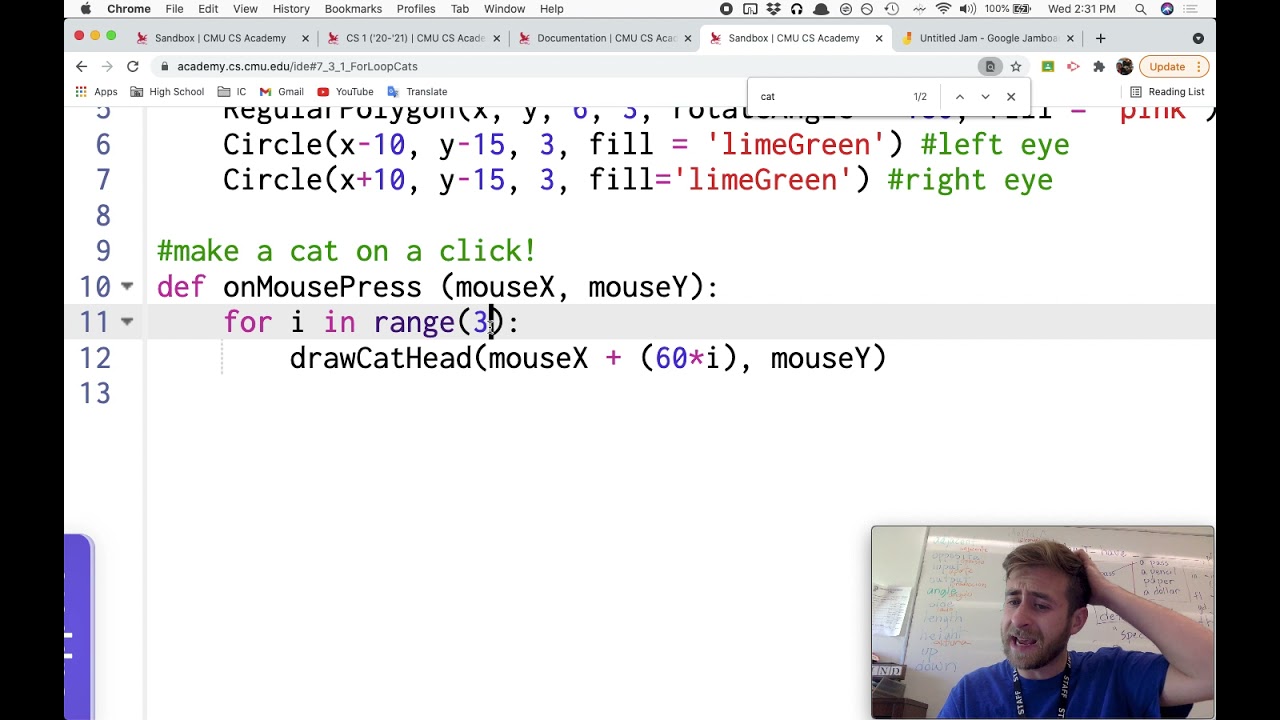 Another Foor Loop Example - CMU CS Academy 7.3.1