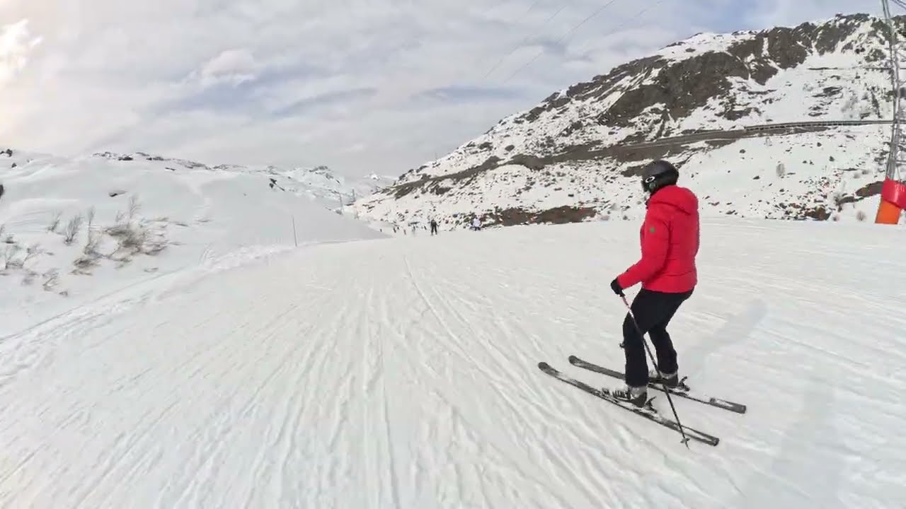 Descente sur Les Menuires - 4K - 3 Vallées - 3 Valleys - Boulevard Cumin - 06/03/2026