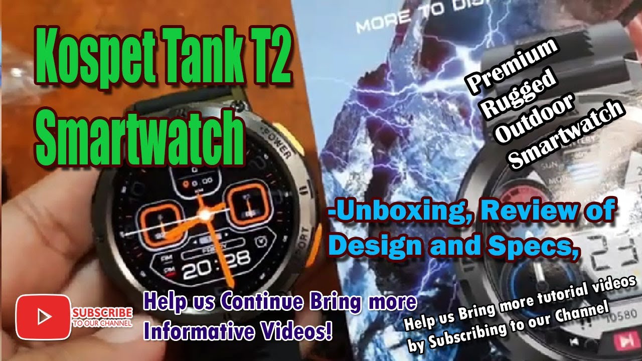 Kospet Tank T2 Smartwatch -Unboxing, Review of Design, Specs,  Premium Rugged Smartwatch (Kospet T2)