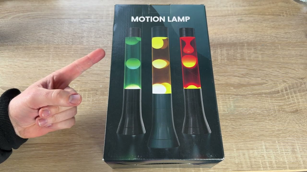 Lava lamp, lava lamps Black base, transparent liquid and red lava Unboxing and instructions