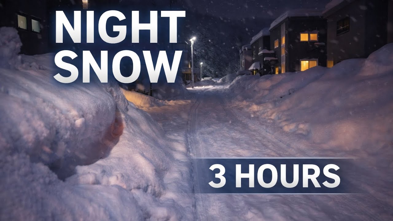 3 Hours of Night Snow Walks | Japan Winter Streets