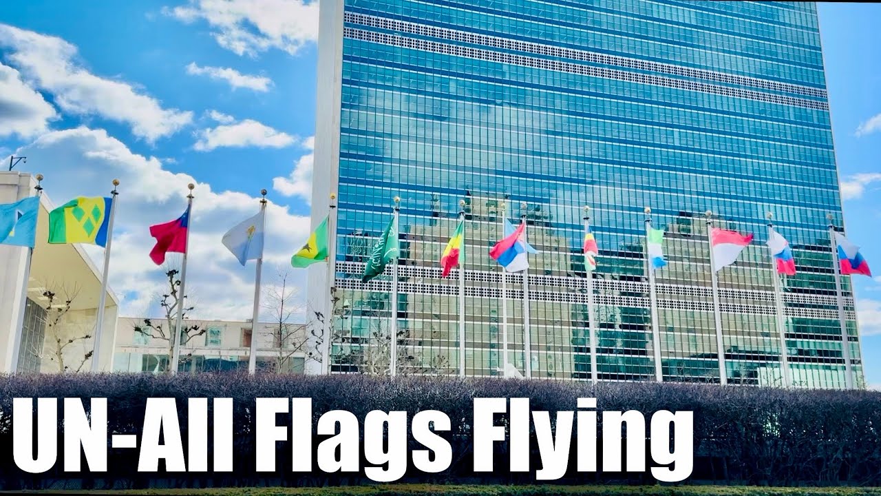 New York City Walking-United Nations and National Flags of all member countries