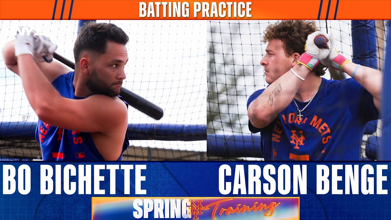 Bo Bichette and Carson Benge take batting practice in PSL | Mets Spring Training