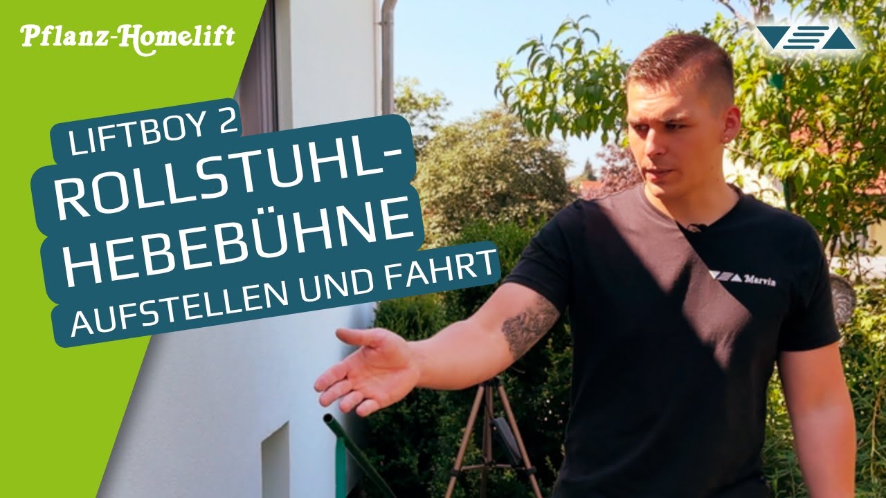 Rollstuhl-Hebebühne ▽△ Hublift LiftBoy von Lehner Lifttechnik: Aufstellen und Probefahrt