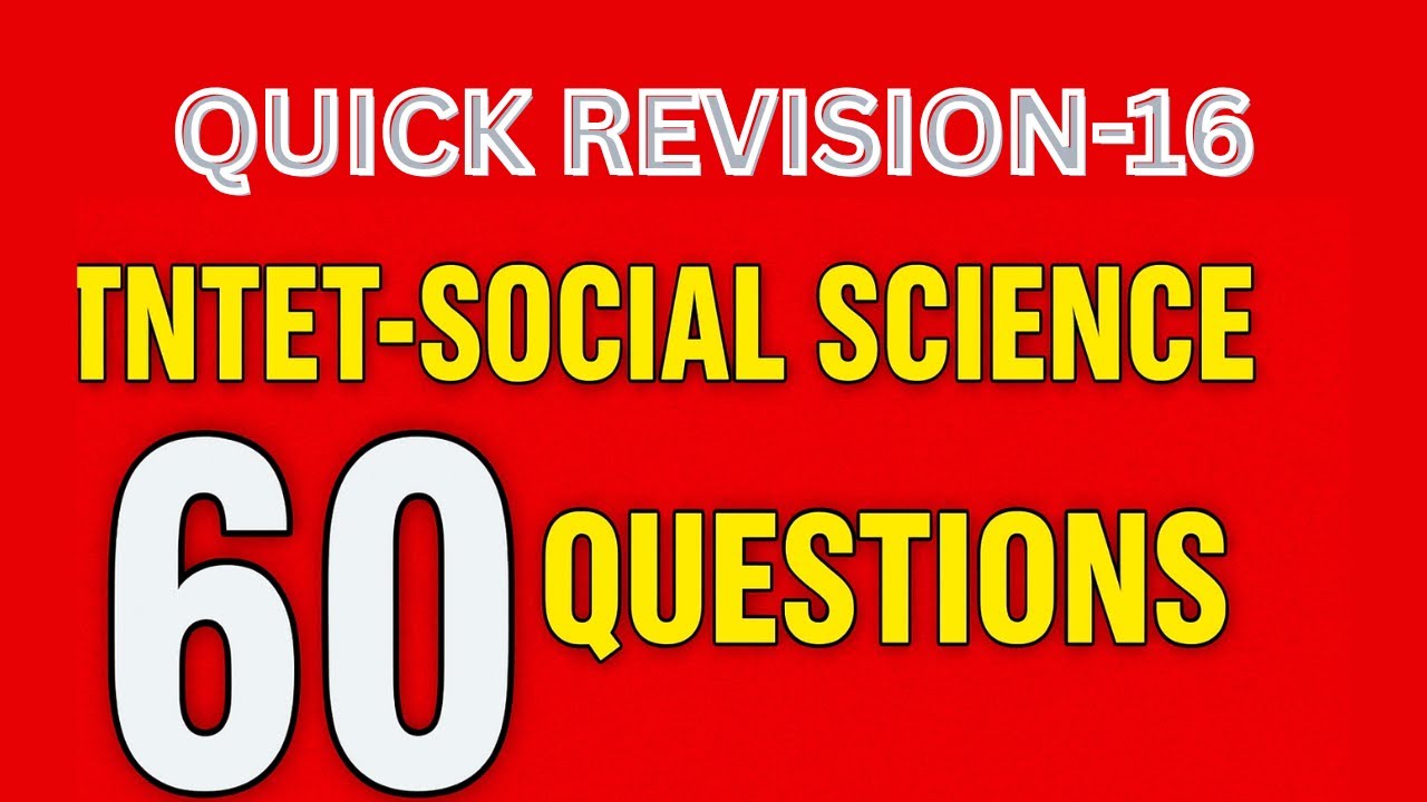 TN-TET Social Science |6th Std| 60 Important Questions (Part 16) | TET Exam Preparation 2025 #tntet