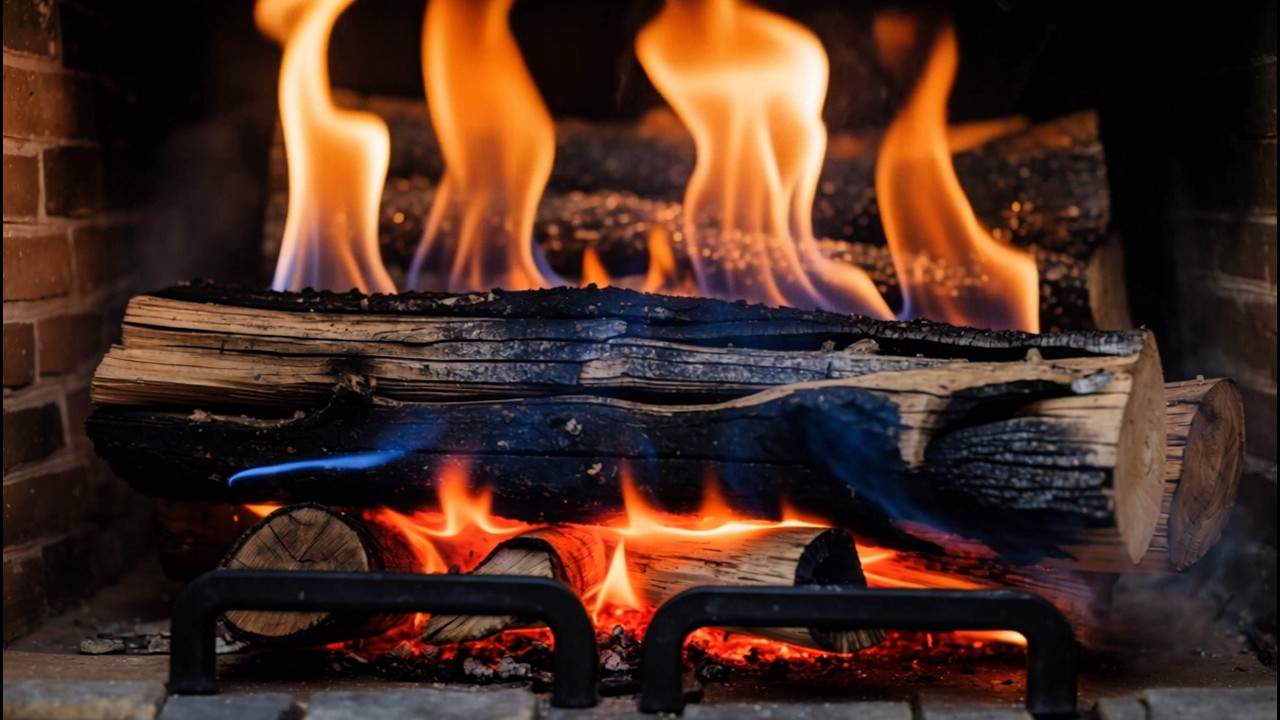 🔥 Cozy Crackling Fireplace 4K UHD with Warm Orange Flames and Glowing Embers for Relaxation