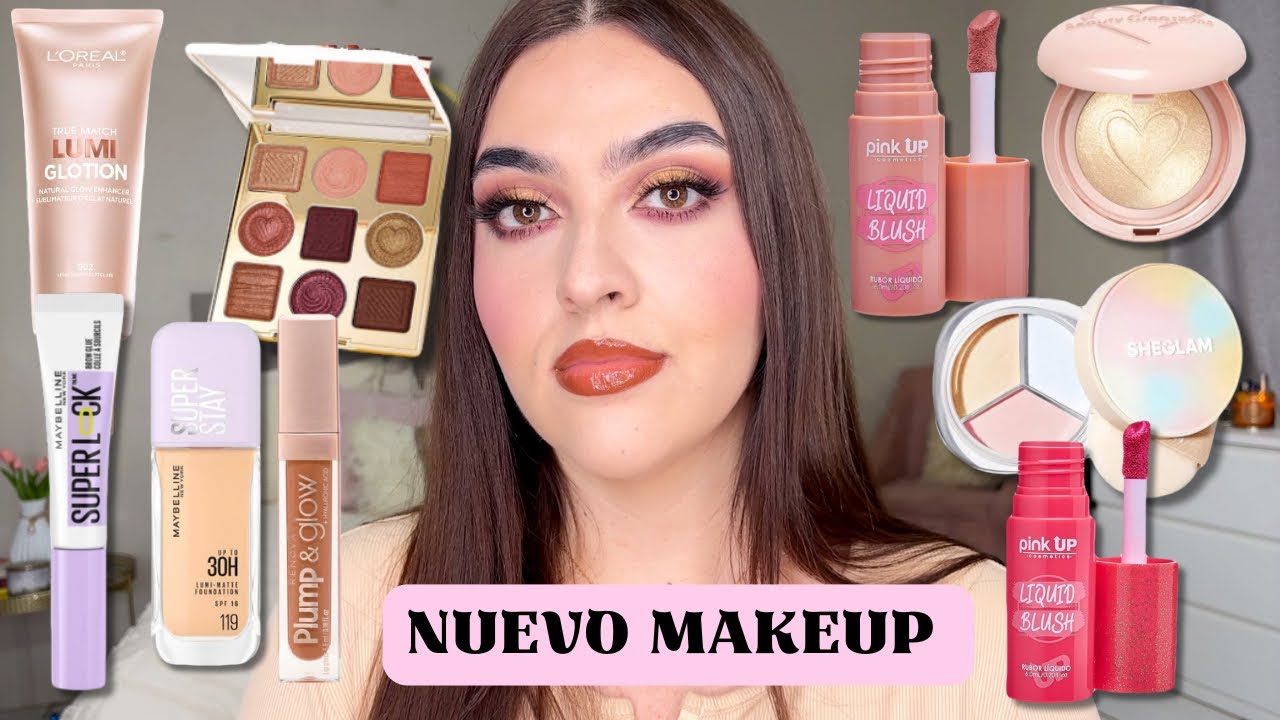 PROBANDO MAQUILLAJE NUEVO|LOREAL, PINK UP, BEAUTY CREATIONS 💫🩷