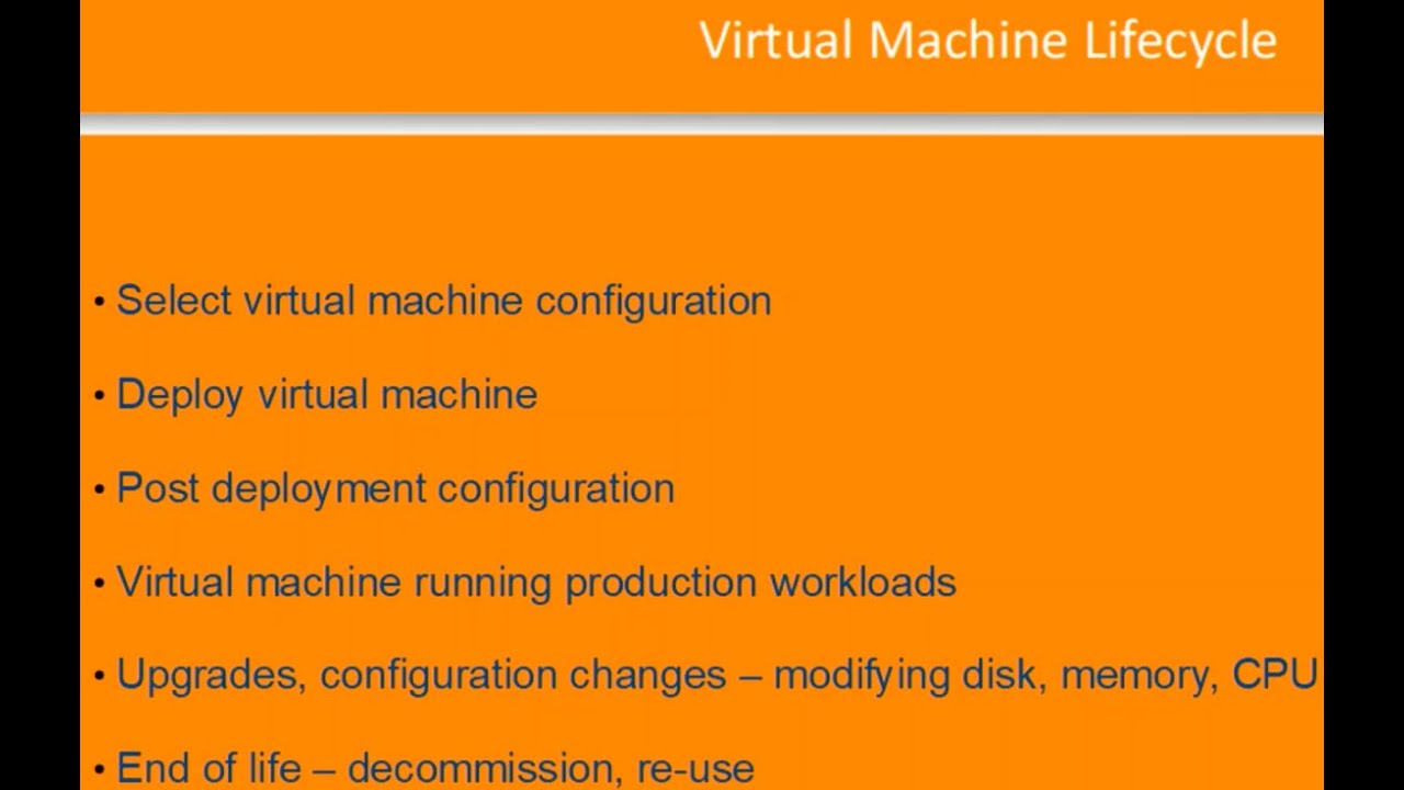 VMware vSphere Datacenter Series  -  A Virtual Machine's Lifecycle