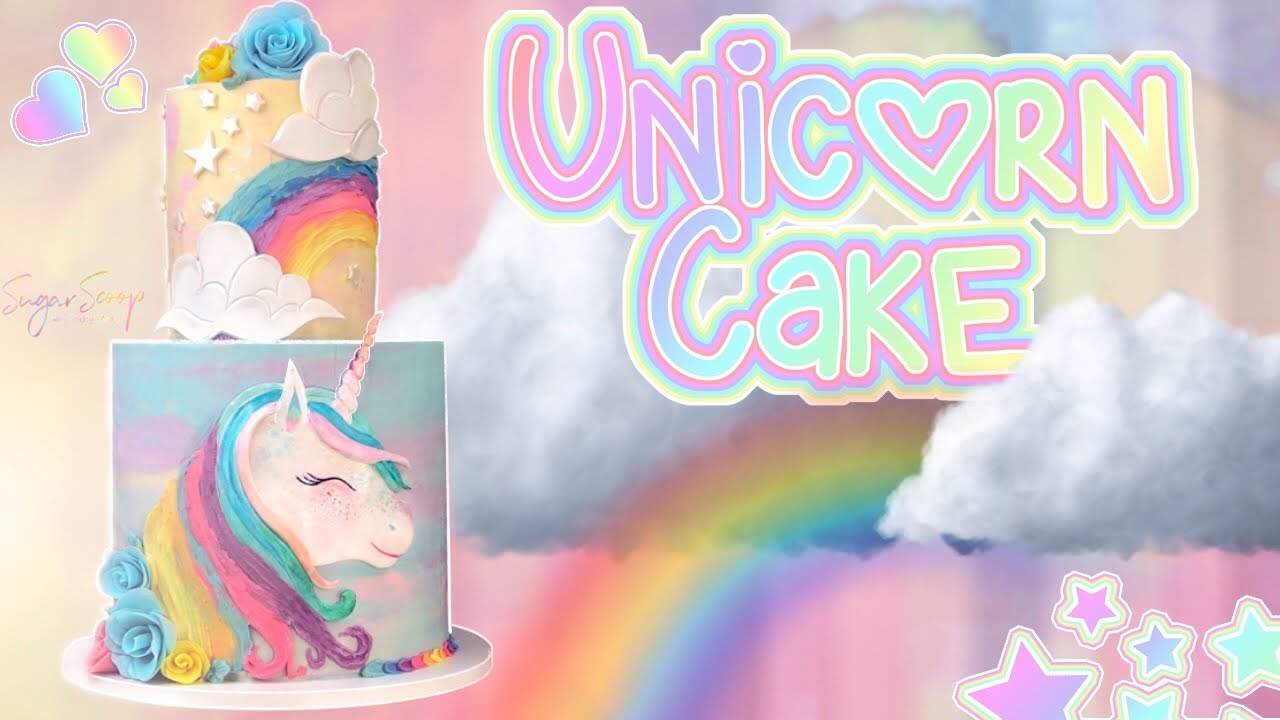 Painted Buttercream Unicorn Cake