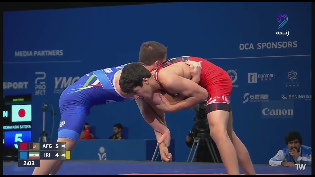 مسابقات کشتی نوجوانان بازیهای آسیا سید طها هاشمی از ایران مقابل محمد سرور سروری از افغانستان#sports