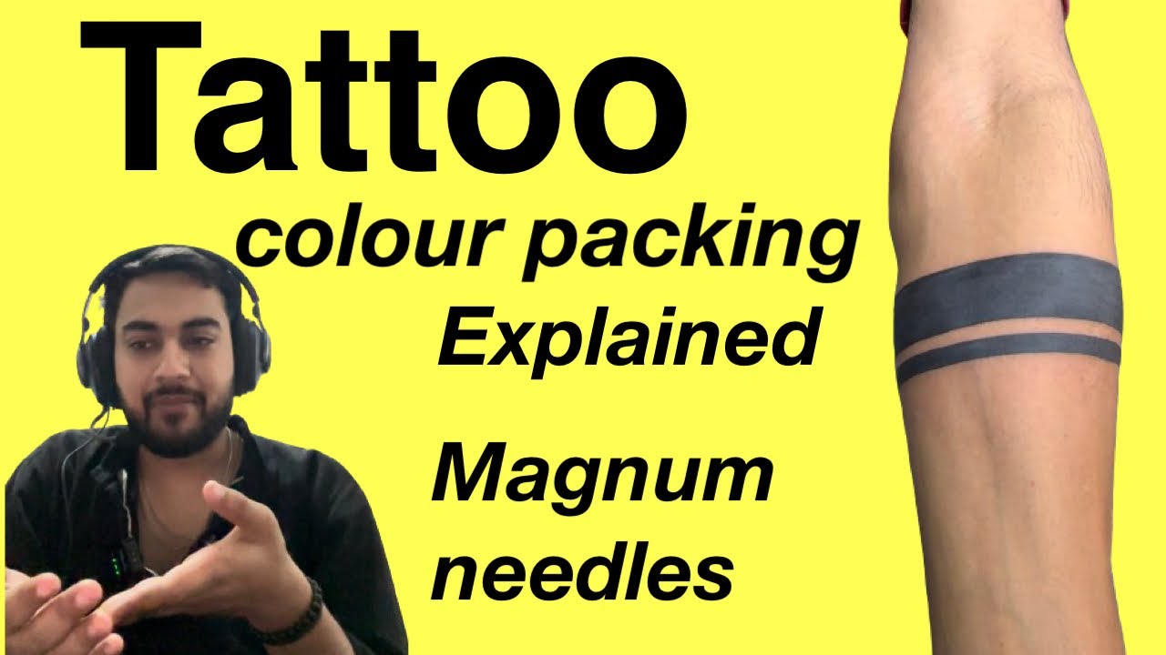 COLOUR PACKING IN TATTOO🥹 | TATTOO TUTORIAL | how to pack colour | #armbandtattoo #trendingtattoo
