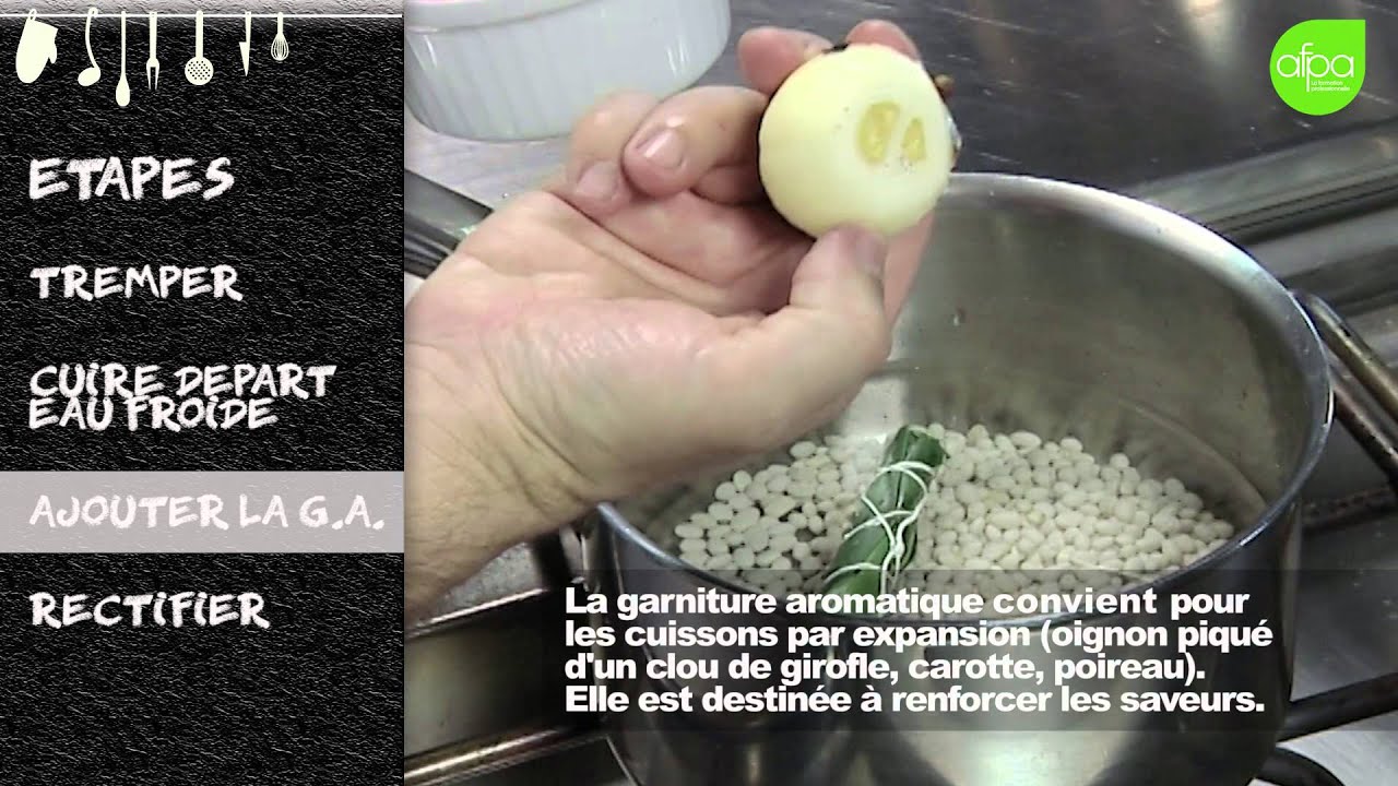 Cuisson à anglaise d'un légume sec