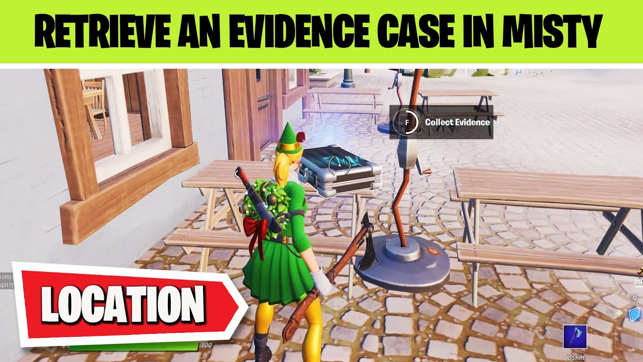 Retrieve an Evidence Case from Misty Meadows Locations in Fortnite - Season 5 Quick Challenge