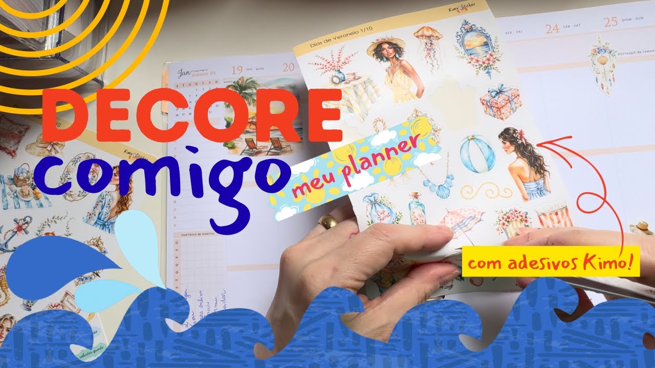 Decore comigo a 4ª semana de janeiro no Planner da Paperview com Kimo Adesivos