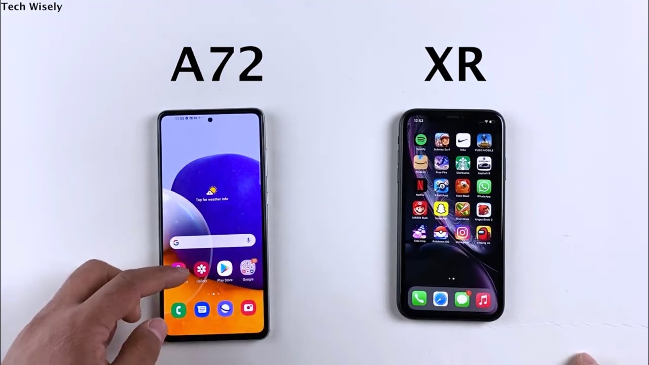 SAMSUNG A72 vs iPhone XR Speed Test & Ram Management