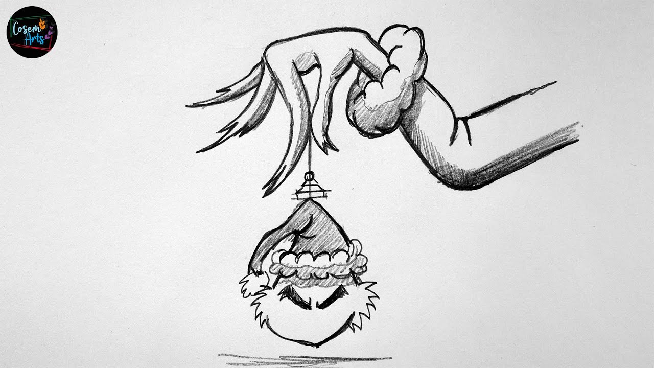 Как нарисовать руку Гринча шаг за шагом легко