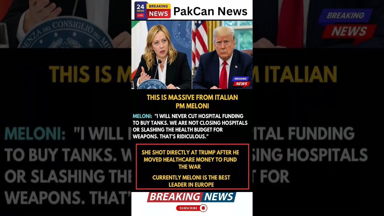 Italy&rsquo;s PM Giorgia Meloni Takes Stand on Healthcare vs Defense | PakCan News