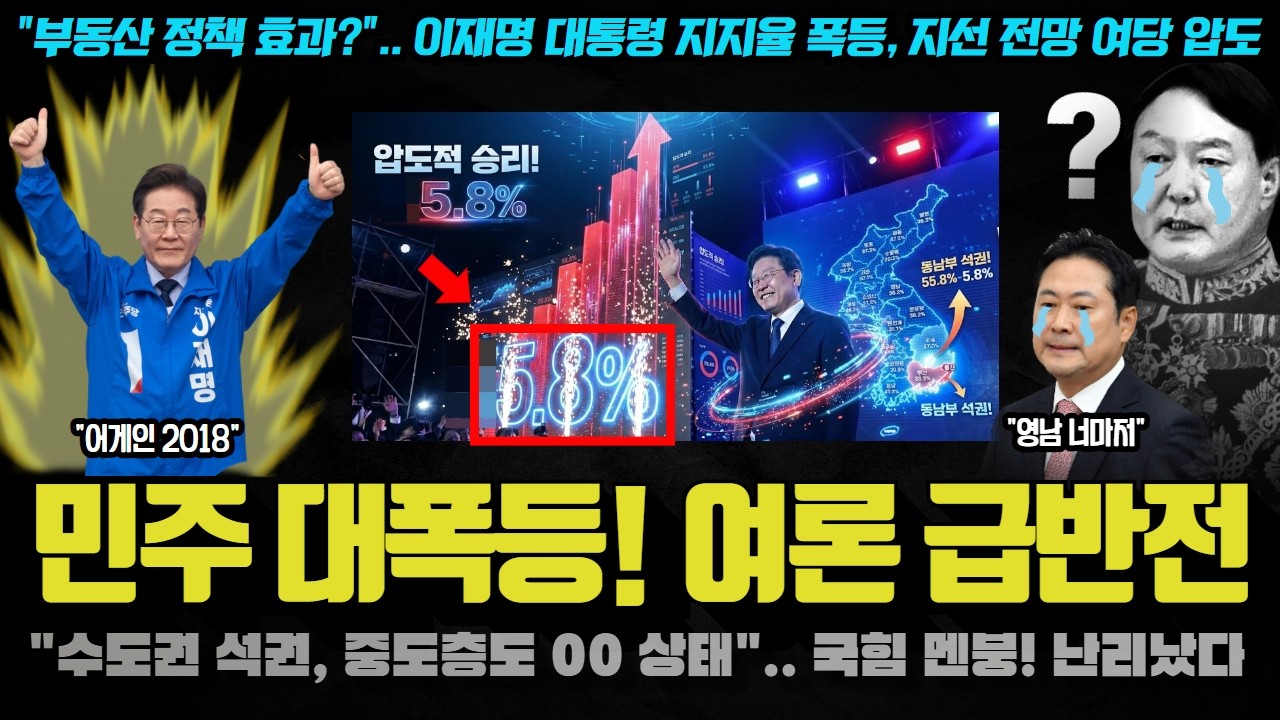 드디어 대폭등ㅠ '이재명은 합니다'가 수치로 증명! 잼프와 민주당 지지율이 급등한 이유.. '이것' 때문