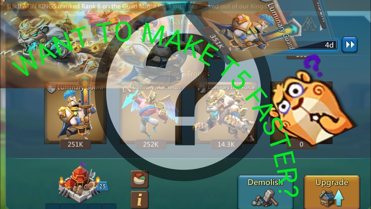 Want Make T5 Faster Best Tips For Train T5 3x Faster Lords Mobile #igg #lordsmobile #mobilegaming
