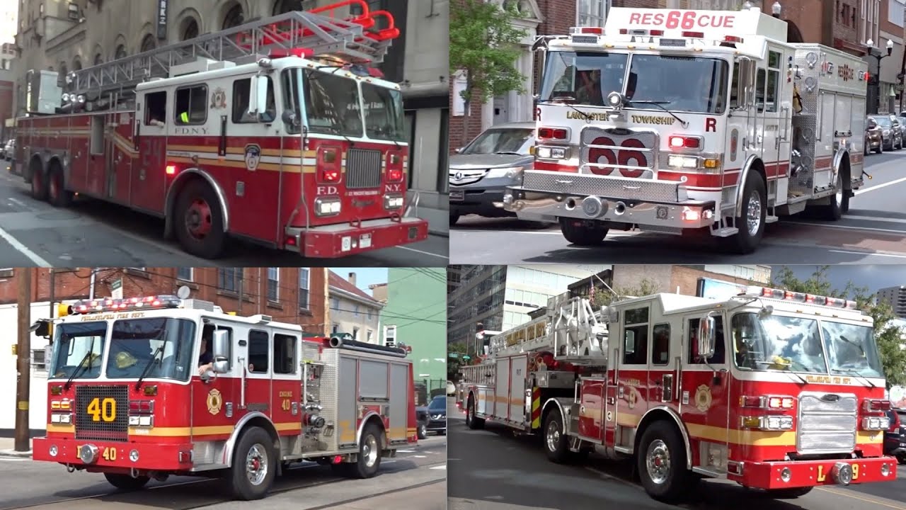 Fire Trucks Responding - Compilation