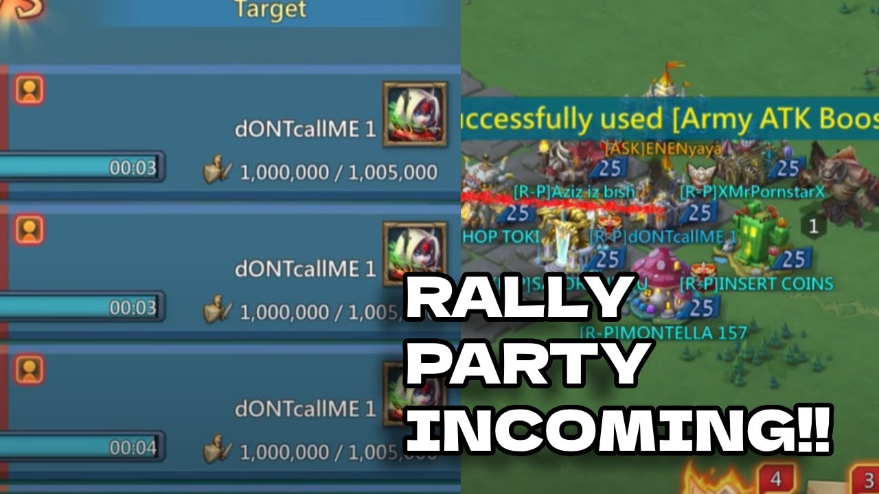 900m Rally Party Trap Takes On 8 Max Account Rallies! Perfect Comp! Lords Mobile.