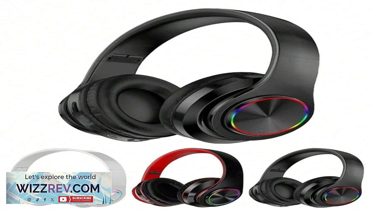 RGB Colorful LED Lights Headphones Over Ear Wireless Headphones With Microphone HiFi