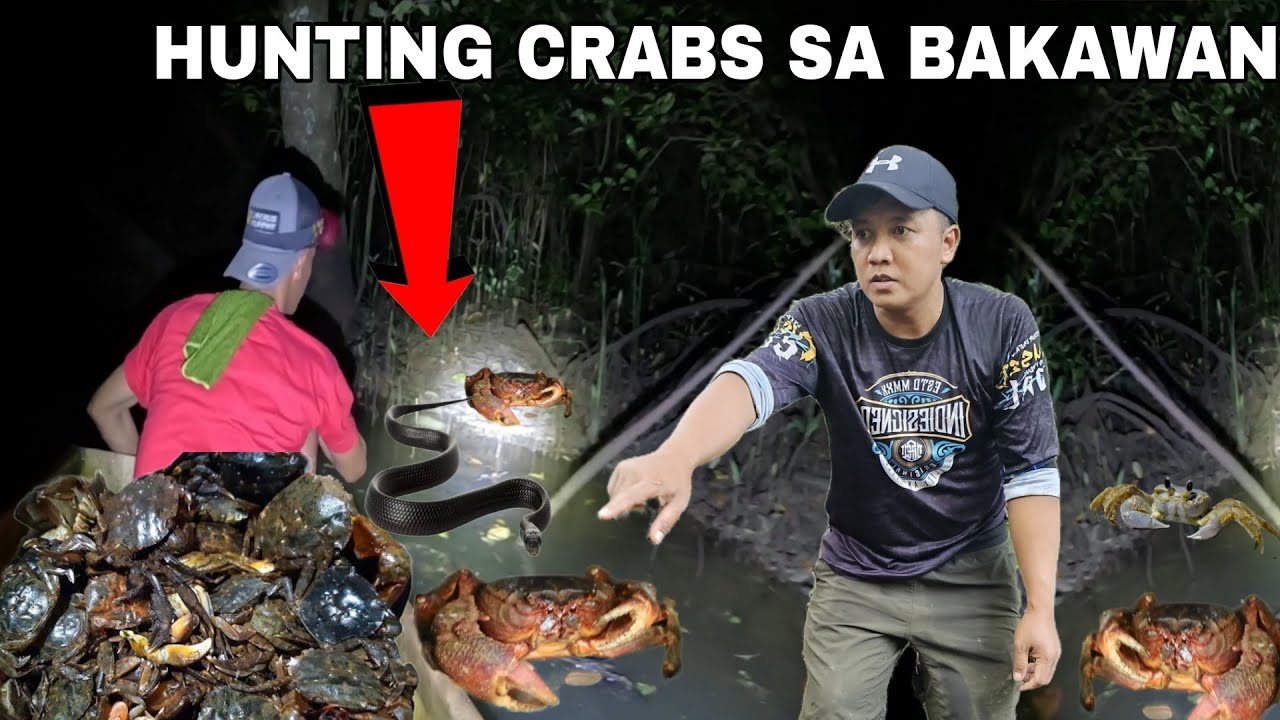 Ahas Sumalubong samin Jackpot Ang Daming nahuling Crabs hunting sa Ilog sa gilid ng Bakawan