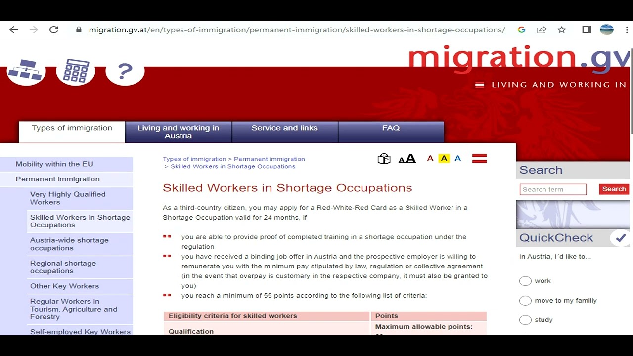 How To Check Your Eligibility For Red-White-Red Card For Permanent Migration To Austria