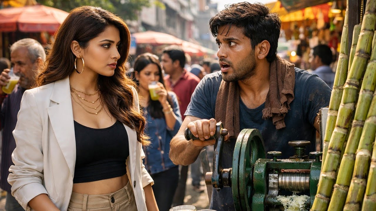 करोड़पति लड़की बोली – एक हफ्ते के लिए मेरे पति बन जाओ… गन्ने के रस वाला सुनकर सन्न रह गया 😱
