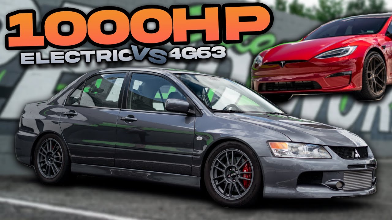 Evo IX PUNISHES Tesla Plaid! (1000HP BATTLE - 4G63 vs Electric)