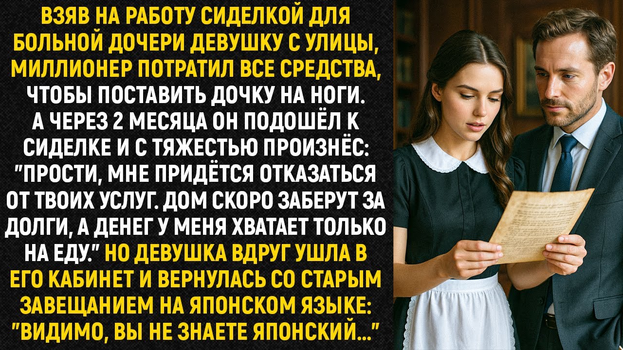 Взяв на работу сиделкой для больной дочери девушку с улицы, миллионер потратил все деньги...