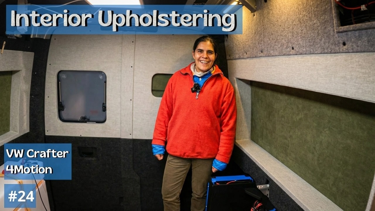Upholster Living Room and Flare Panels| Carpeting Carrosserie| VW Crafter 4x4| DIY Camper