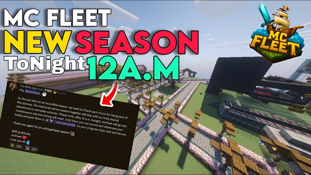 MC Fleet New Season HYPE 🤯🔥 Reset at 12AM Tonight! #minecraft #mcfleet #viralvideo