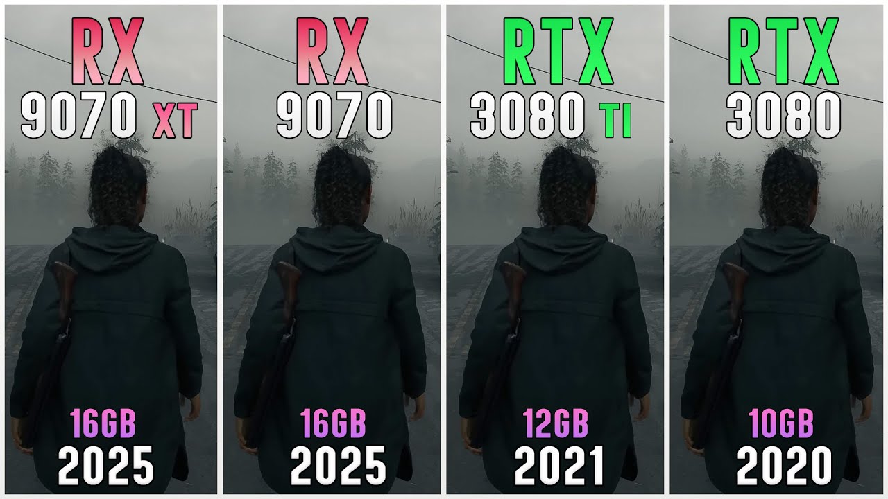 Сравнение RX 9070 XT, RX 9070, RTX 3080 Ti и RTX 3080 – тесты производительности в играх с разреш...