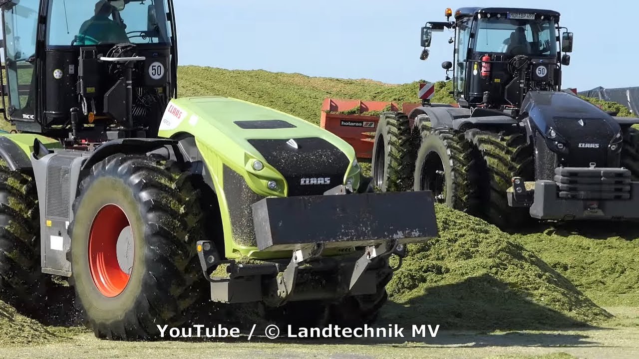 2X Claas Xerion-+ / GPS Siloarbeit - WCS Pit Work   2019