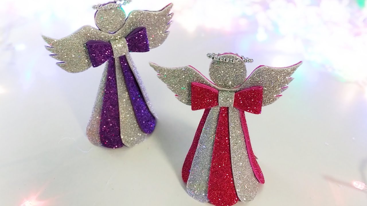 😇Рождественский АНГЕЛ из фоамирана 🎄DIY Christmas Decorations Angel 🎄Новогодний декор