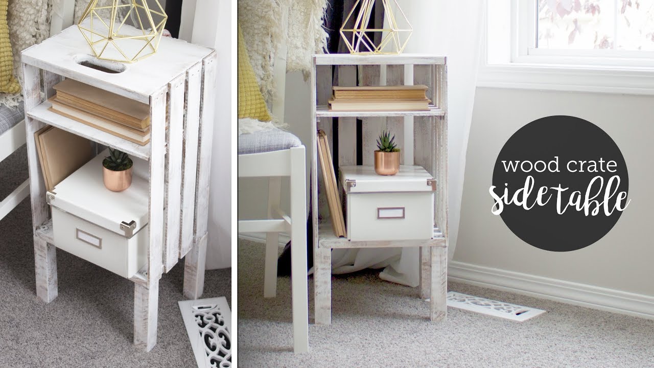 DIY Wood Crate End Table or Nightstand || EASY!