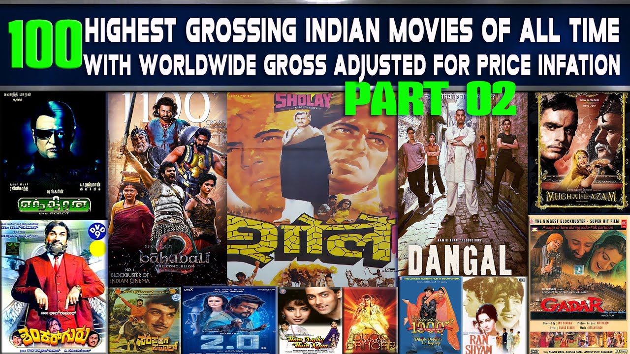 Top 100 Highest Grossing Indian Films Worldwide Gross Adjusted collection for Ticket Price Inflation