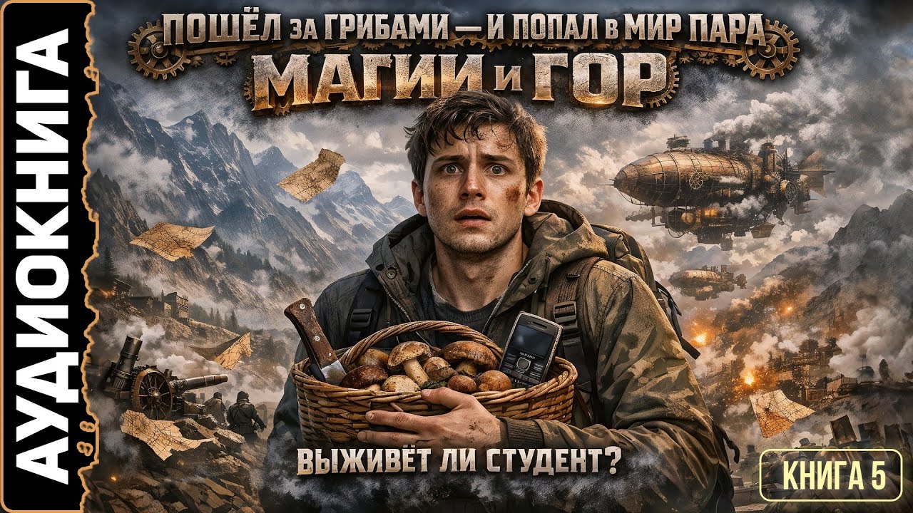 Аудио книга. Пошел за грибами и попал в мир пара, магии и гор. Книга 5.