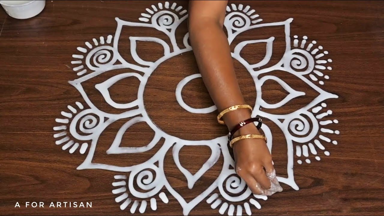 4 Types SUDASA BRATA Simple Round Flower Jhoti Chita Designs🌺| Special Alpona Designs for FESTIVALS🌷