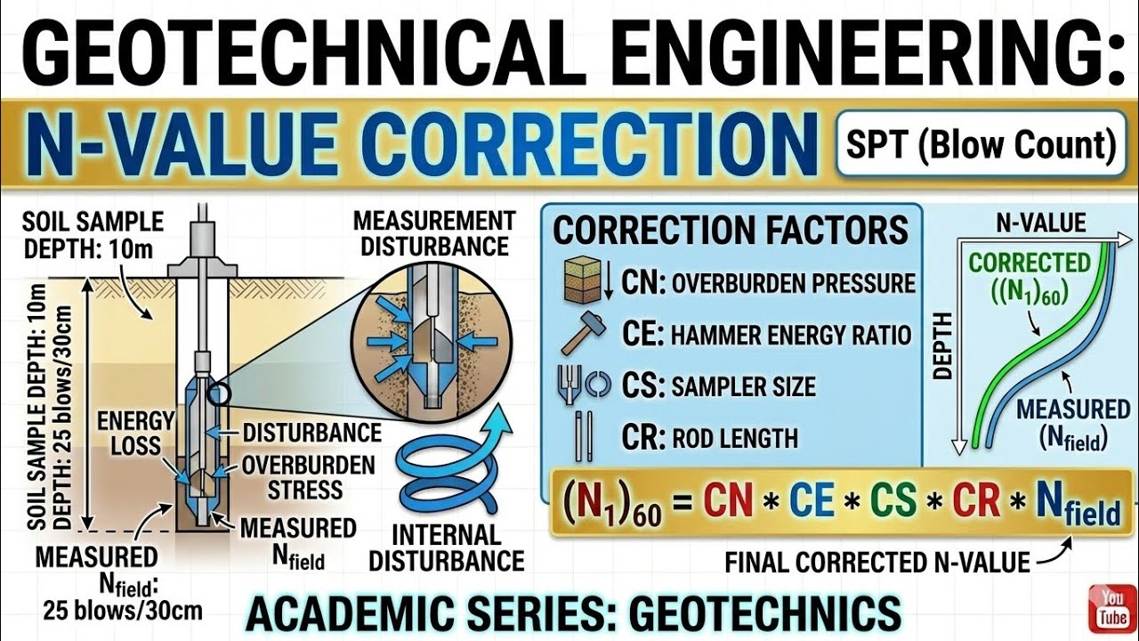 Correction of N value of soil sample ||Foundation Engineering || Bangla lecture 5