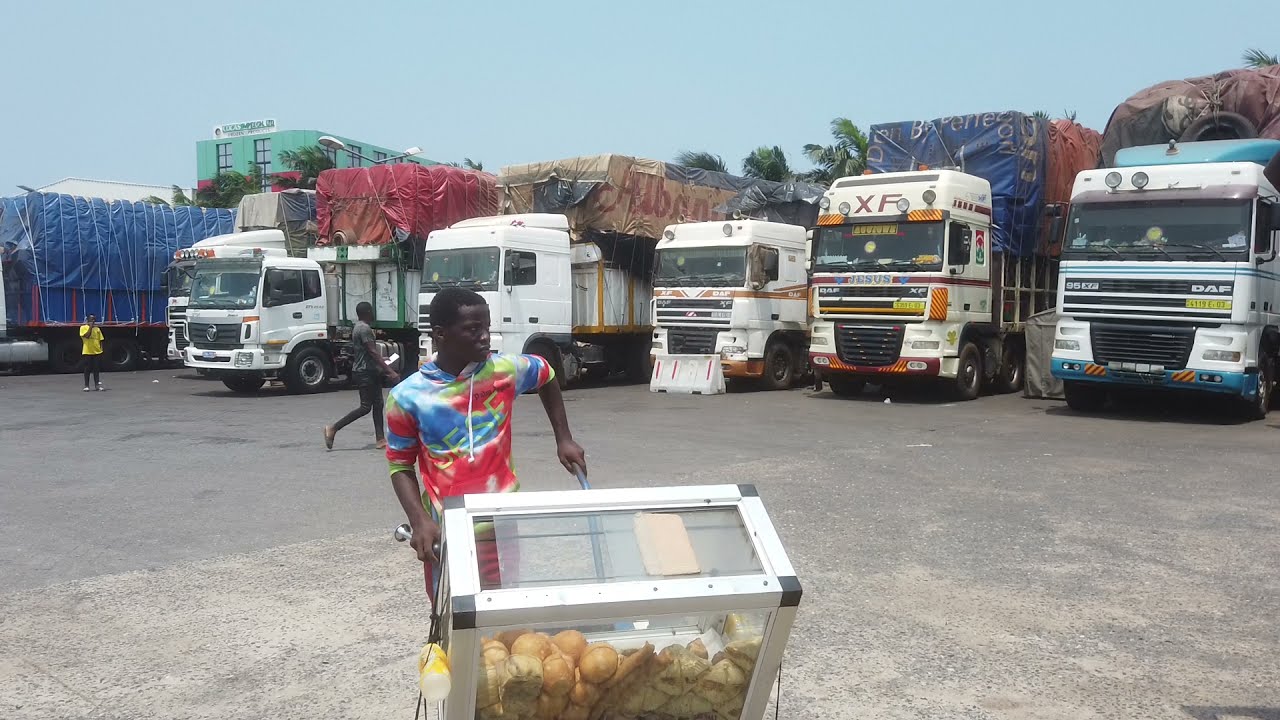 DRIVE BY TEMA PORT AREA ACCRA GHANA AFRICAN WALK VIDEOS
