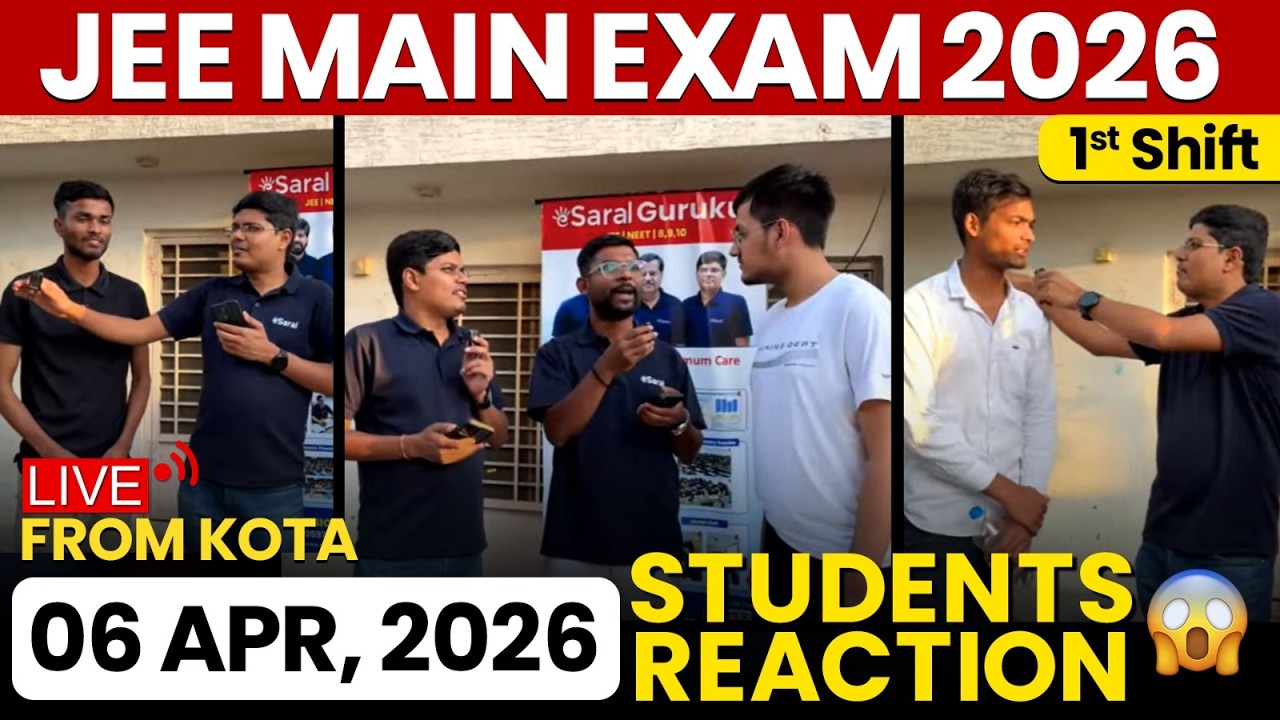 JEE Mains 2026: 6 Apr Shift 1 Exam Student Reaction LIVE from Kota | Paper Level, Weightage, Cutoff