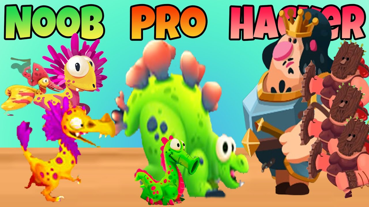 Dino Bash Chrono War 🦖⏳ – Новичок против Профессионала против Хакера