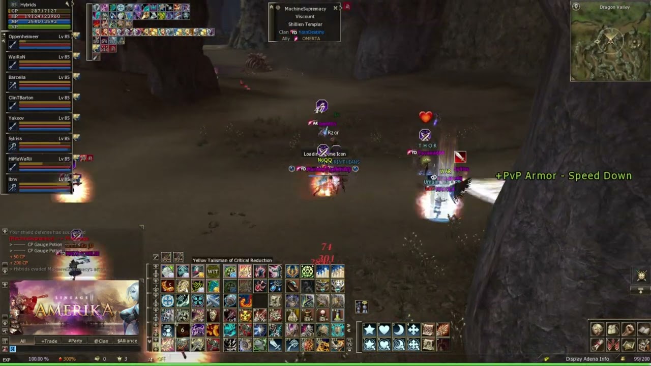 Lineage II Amerika - PvP Zone - CdQ against YD+AK