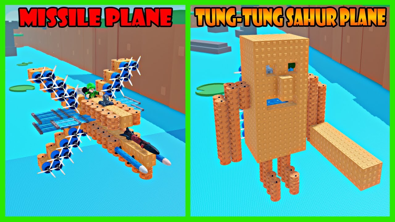 GOKIL! Aku Membuat Pesawat Terbang Brainrot Tung-Tung Sahur - Roblox Buid A Plane