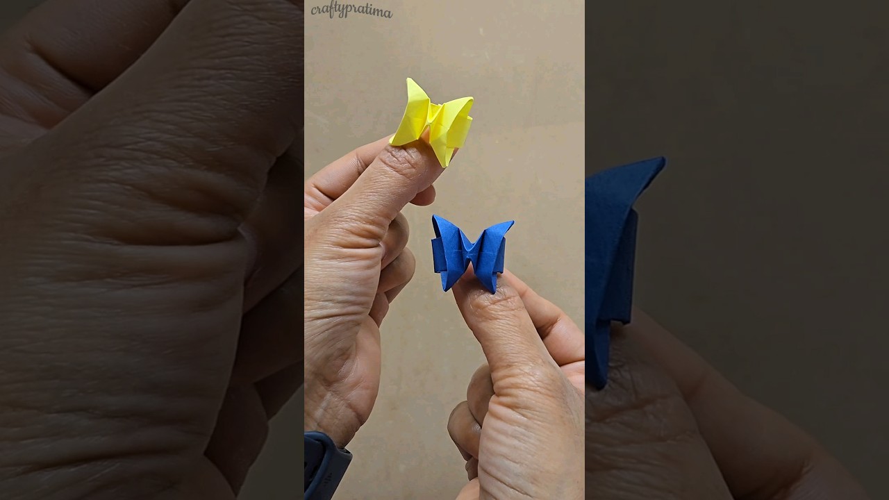 DIY paper ring | origami butterfly ring making #craft #shorts #origami