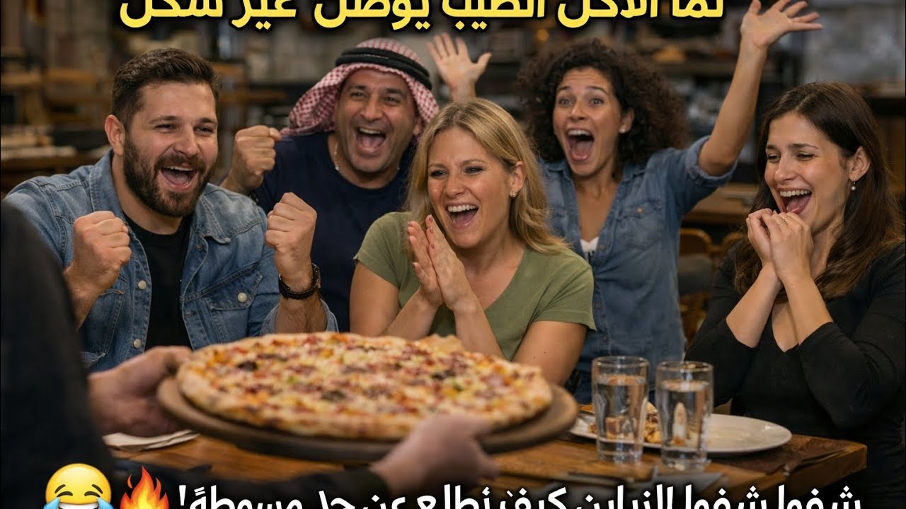 لما الأكل يوصل ويقلب الطاولة فرح 😂🔥 